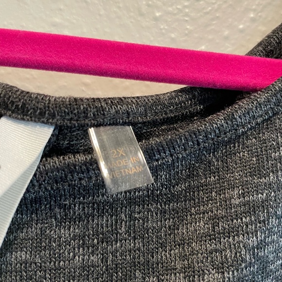 2X NY Collection Women’s Gray Long Sleeve Blouse New With Tags - Picture 11 of 12